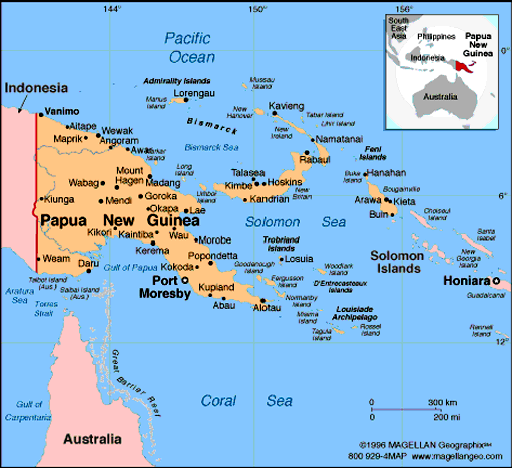 papua new guinea map